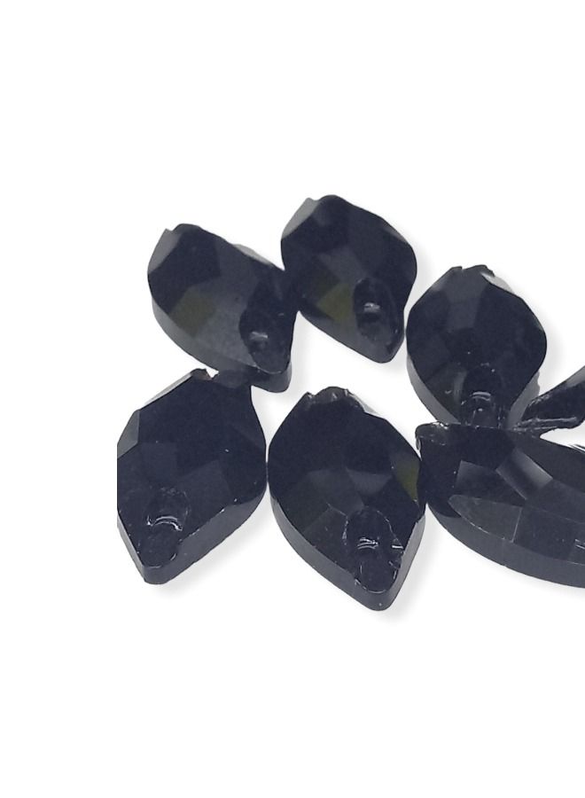12-Piece Flat Back Sew on Eye Shaped Fancy Glass Crystal Sewing for Clothing Dress Decorations 10X20 Millimeter  - Image 3