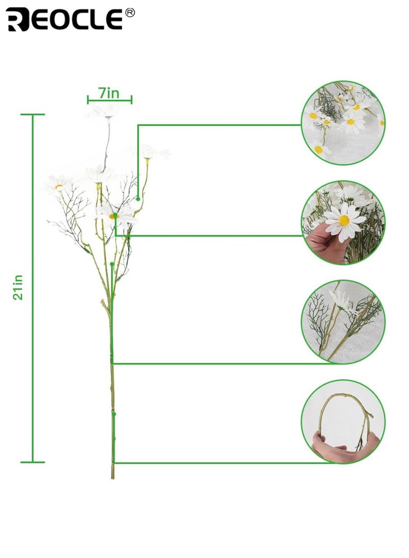 REOCLE 10PCS Artificial Cosmos Silk Flowers Plastic Gerber Daisy Floral Arrangements for Wedding Bouquets Table Centerpieces Home Kitchen Garden Party Decorations Realistic Looking Ideal for Families Decor Enthusiasts - Image 4