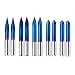 FoxAlien FoxAlien 20/30/45/60/90deg 0.1mm Triangular CNC Router Bits Set, 1/8" Shank Engraving Carving V-Bit with Nano Blue  - Image 2