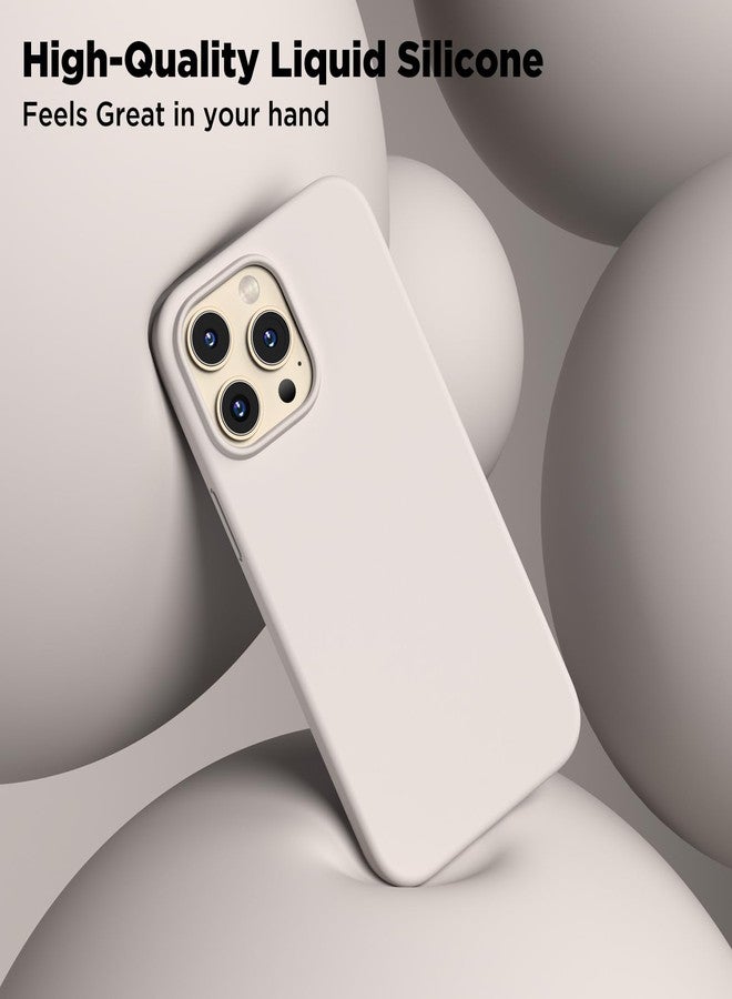 جراب COFFKER مصمم خصيصًا لهاتف iPhone 13 Pro Max، مصنوع من السيليكون السائل مع واقيين للشاشة، جراب حماية نحيف مقاوم للصدمات لكامل هيكل الهاتف، مناسب لهاتف iPhone 13 Pro Max مقاس 6.7 بوصة، لون حجري - Image 4