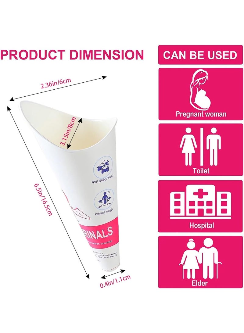 صن سباير 24 قطعة من المبولة الأنثوية القابل للتصرف ، قمع المبولة الأنثوي المحمول في الهواء الطلق كأس بول دائم للنساء ، قمع بول قابل للتصرف من الورق المقاوم للماء للتخييم والمشي لمسافات طويلة والحمل والسيدات غير المريحات. - Image 2