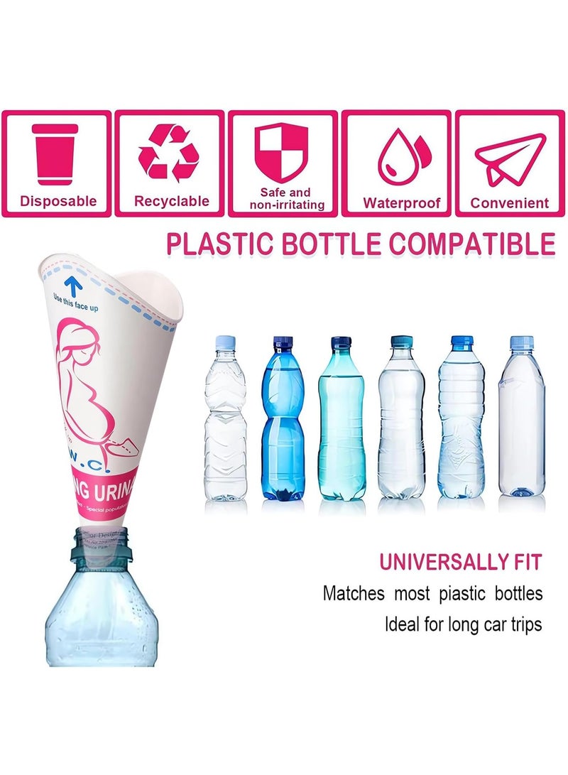 صن سباير 24 قطعة من المبولة الأنثوية القابل للتصرف ، قمع المبولة الأنثوي المحمول في الهواء الطلق كأس بول دائم للنساء ، قمع بول قابل للتصرف من الورق المقاوم للماء للتخييم والمشي لمسافات طويلة والحمل والسيدات غير المريحات. - Image 4