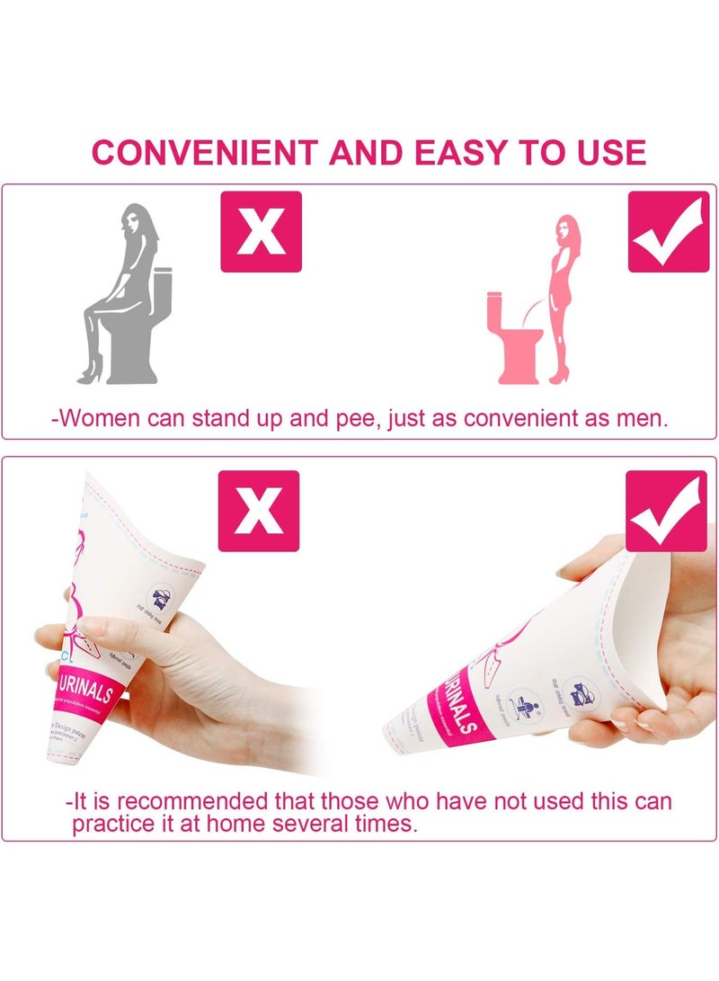 صن سباير 24 قطعة من المبولة الأنثوية القابل للتصرف ، قمع المبولة الأنثوي المحمول في الهواء الطلق كأس بول دائم للنساء ، قمع بول قابل للتصرف من الورق المقاوم للماء للتخييم والمشي لمسافات طويلة والحمل والسيدات غير المريحات. - Image 5