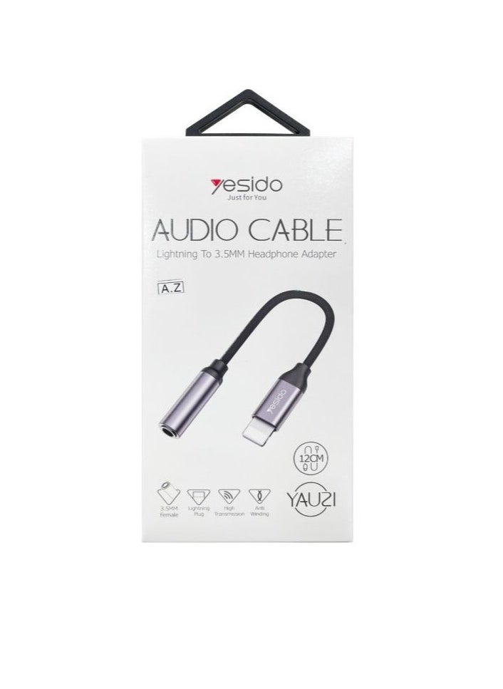 Yesido - Yesido Audio Cable AUX 3.5MM Lightning To Headphone Adapter 3.5millimeter Black - Image 1
