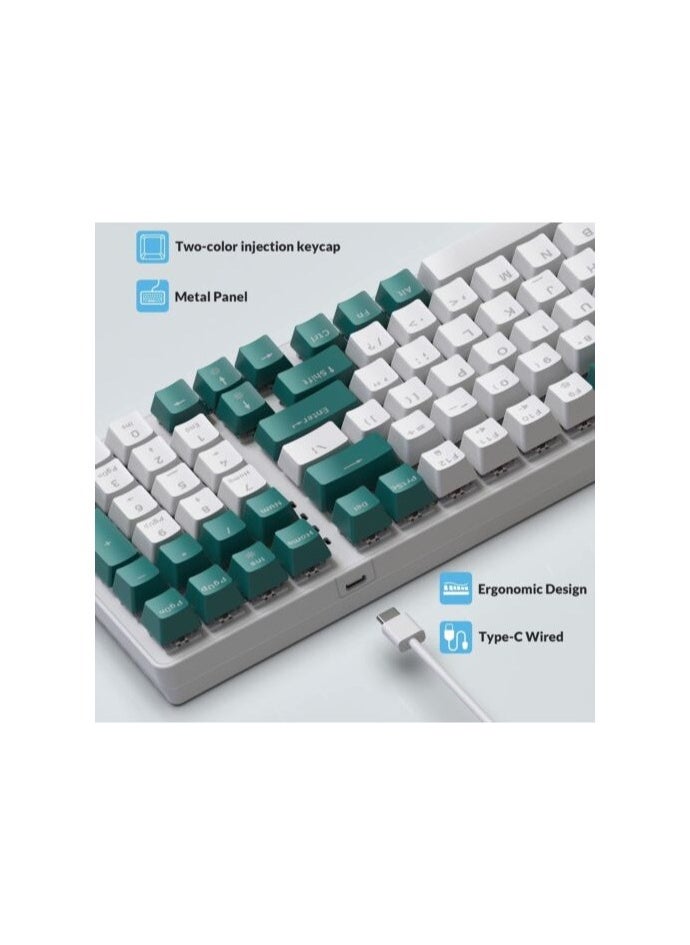 HXSJ - HXSJ K3 MECHANICAL KEYBOARD 100-KEY GAME CUSTOMIZED HOT-SWAPPABLE AXIS GAME COMPUTER KEYBOARD SUITABLE FOR SPOT - Image 1