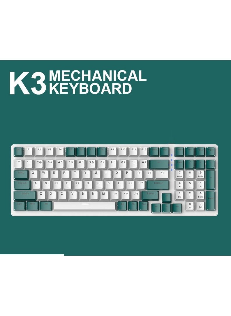 HXSJ - HXSJ K3 MECHANICAL KEYBOARD 100-KEY GAME CUSTOMIZED HOT-SWAPPABLE AXIS GAME COMPUTER KEYBOARD SUITABLE FOR SPOT - Image 1