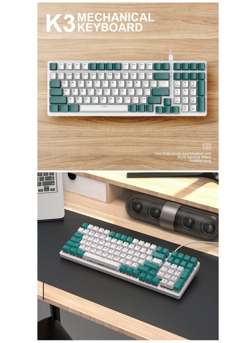 HXSJ - HXSJ K3 MECHANICAL KEYBOARD 100-KEY GAME CUSTOMIZED HOT-SWAPPABLE AXIS GAME COMPUTER KEYBOARD SUITABLE FOR SPOT - Image 1