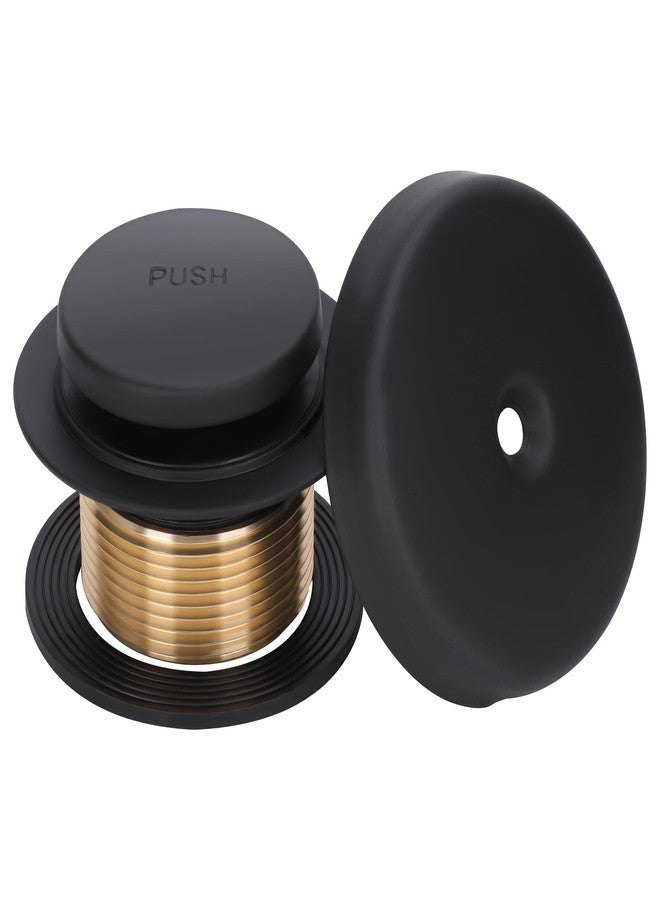 PRIMSOPH Tip-Toe Tub Drain Trim Kit with One Hole Overflow Faceplate Conversion Kit Assembly Universal Fine Coarse Thread Replacement Matte Black - Image 1