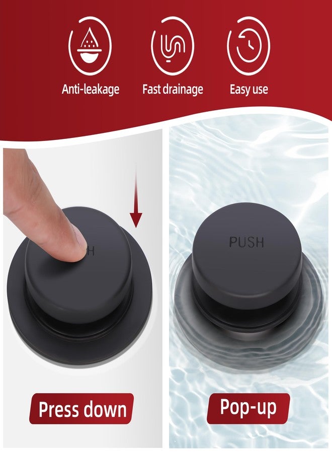 PRIMSOPH Tip-Toe Tub Drain Trim Kit with One Hole Overflow Faceplate Conversion Kit Assembly Universal Fine Coarse Thread Replacement Matte Black - Image 4