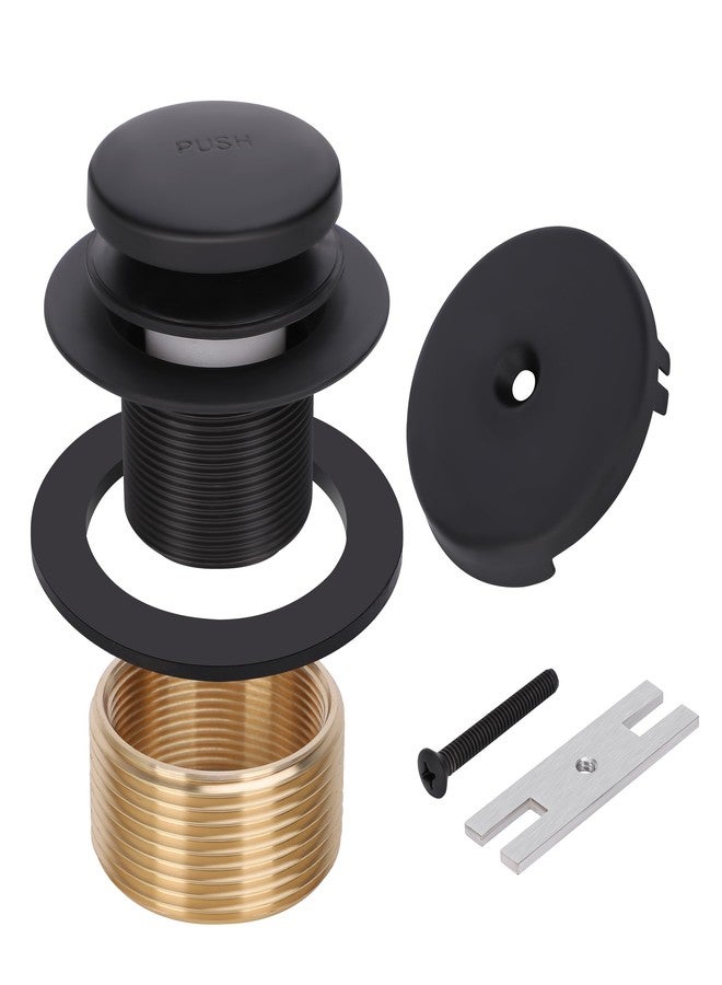 PRIMSOPH Tip-Toe Tub Drain Trim Kit with One Hole Overflow Faceplate Conversion Kit Assembly Universal Fine Coarse Thread Replacement Matte Black - Image 2