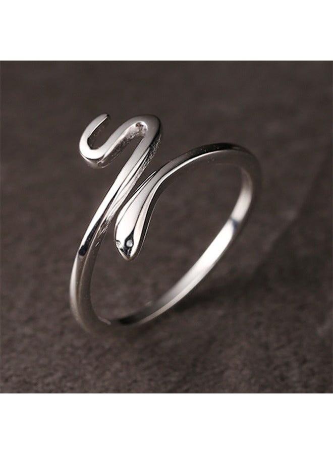 HS Luxurious And Delicate Silver Ring Made With High Quality And Precision From S925 Sterling Silver In The Shape Of A Coiled Snake To Give A Wonderful Look To The Princess Who Deserves It - Image 5