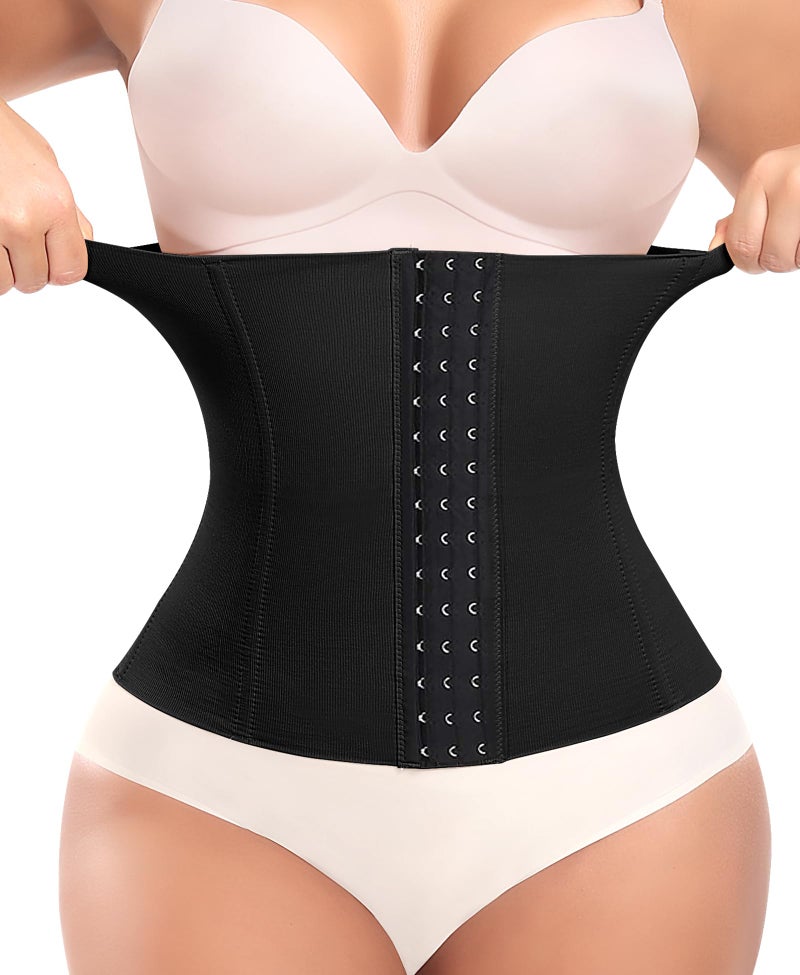 Werena Waist Trainer for Women Corset Shapewear Tummy Control Slimming Body Shaper Girdle Waist Cincher Belly Band(A# Black-5, Medium) - Image 1
