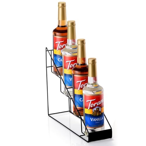 kimilus Coffee Syrup Rack for Coffee Bar Accessories, Fits with Torani and Monin Syrup, Coffee Bar Organizer Holds 4 Bottles - Image 1