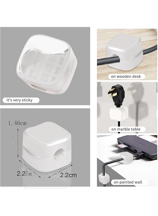 X spring Magnetic Cable Clips 6 Pack Cord Organizer Holder Magnetic Cable Clip Organizer Cord Holder Wire Phone Usb Charger Cable Holder Keeper Organizer For Car Desktop Wall Night Table White  - Image 2