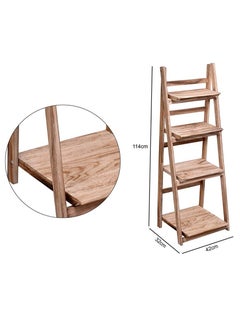 LINGWEI Foldable Wooden Decorative Stand Four Layers Ladder Design Pure Solid Wood Garden Flower Pot Rack Display Book Shelves Storage Plants Holder  - Image 4