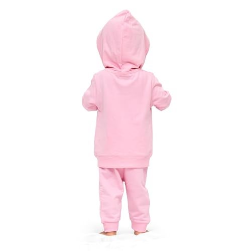 ARIEL Kids Cotton Fleece Full Sleeve Zipper Hoodie Sweatshirt & Sweatpant Clothing Set for Girls (PINKZIPPRINCESS_6-12 month) - Image 4