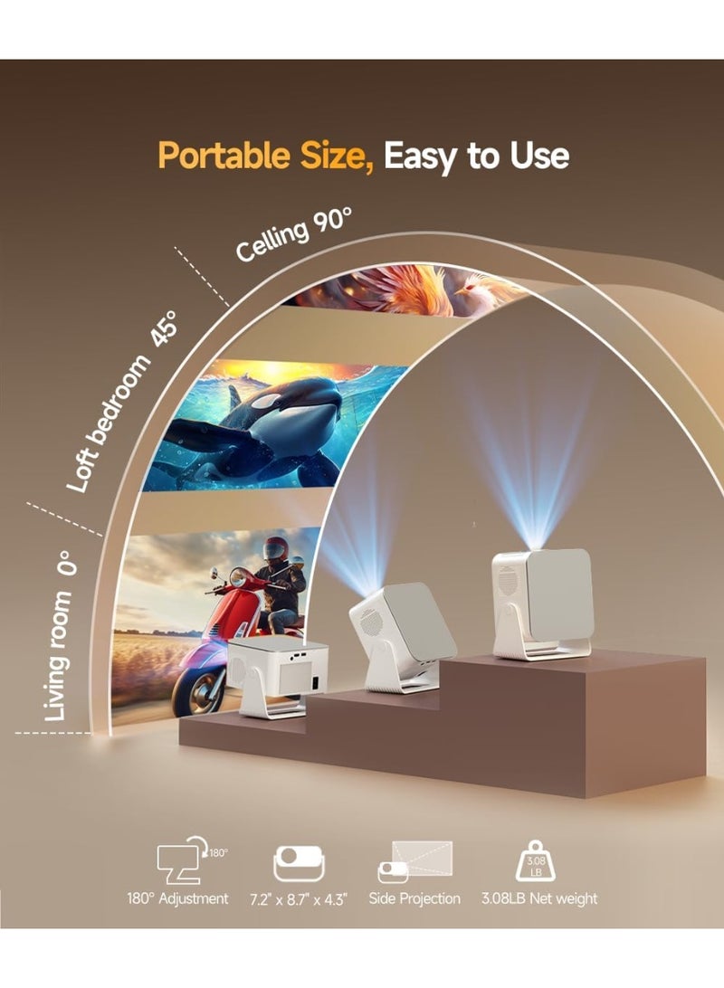 M.A&F's Smart Projector with 4K 8K Support, Portable Projectors 600 ANSI - Image 4