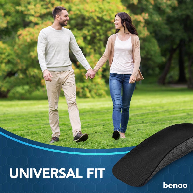 benoo Heel Lift (1 Inch) Height Increase Insoles for Men & Women, Half Shoe Lift Insert, Comfortable Instant Height Boost (Mens 8-9.5 or Womens 9.5-11) - Image 5