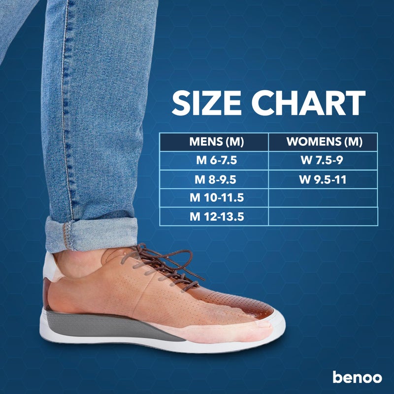 benoo Heel Lift (1 Inch) Height Increase Insoles for Men & Women, Half Shoe Lift Insert, Comfortable Instant Height Boost (Mens 8-9.5 or Womens 9.5-11) - Image 4