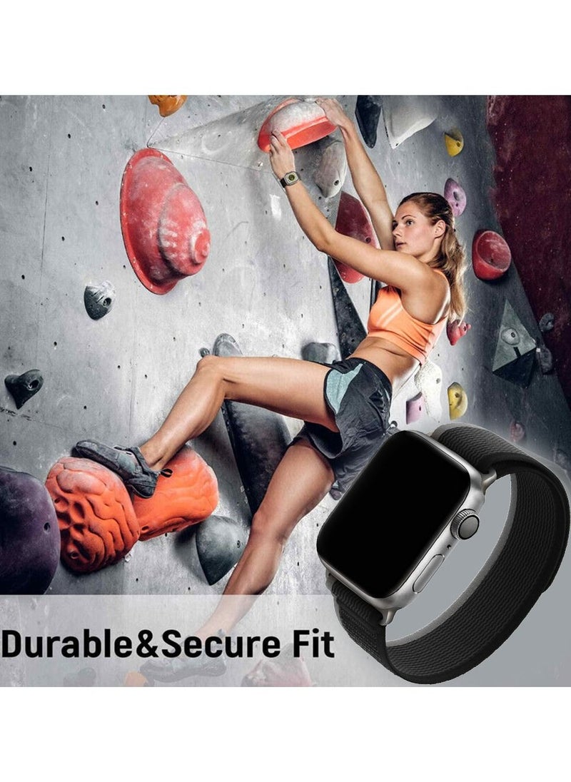 CATANES - Apple Watch Trail Band 49mm 45mm 44mm 42mm Nylon Woven Sport Strap for iWatch Series Ultra/8/7/SE/6/5/4/3/2/1 Black/Orange - Image 1