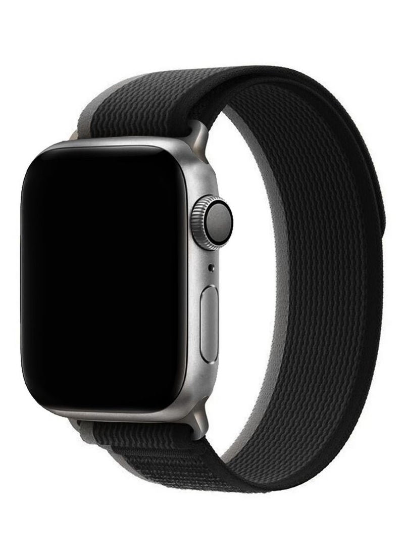 CATANES - Apple Watch Trail Band 49mm 45mm 44mm 42mm Nylon Woven Sport Strap for iWatch Series Ultra/8/7/SE/6/5/4/3/2/1 Black/Orange - Image 1
