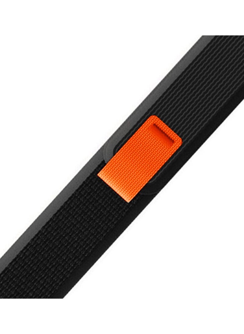 CATANES - Apple Watch Trail Band 49mm 45mm 44mm 42mm Nylon Woven Sport Strap for iWatch Series Ultra/8/7/SE/6/5/4/3/2/1 Black/Orange - Image 1