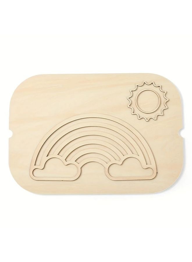 صينية اللعب الحسية بأحرف الأبجدية الخشبية الملونة للأطفال - نشاط تعليمي لفرز الأشكال - Image 1