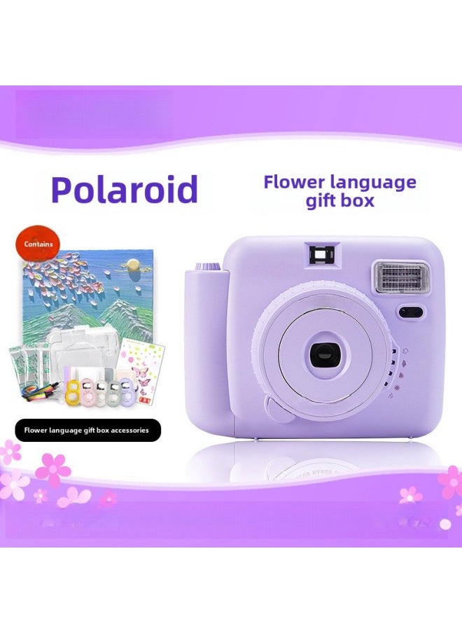 Generic Portable High-value Home-made Porter Camera With Exquisite Gift Box Cute Student-value Photo Paper Real Machine-Body Color:Lavender Purple + Crystal Shell Photo Album Back Rope + 10-phase Paper Package One  - Image 2