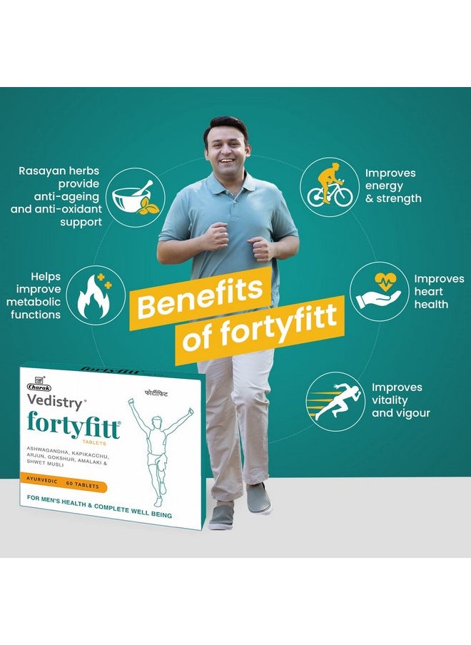 Charak Charak Fortyfitt Tablets For Men|Immunity, Vitality & Energy|Optimal Health Supplement For Men (4 Stripes, 60)  - Image 3