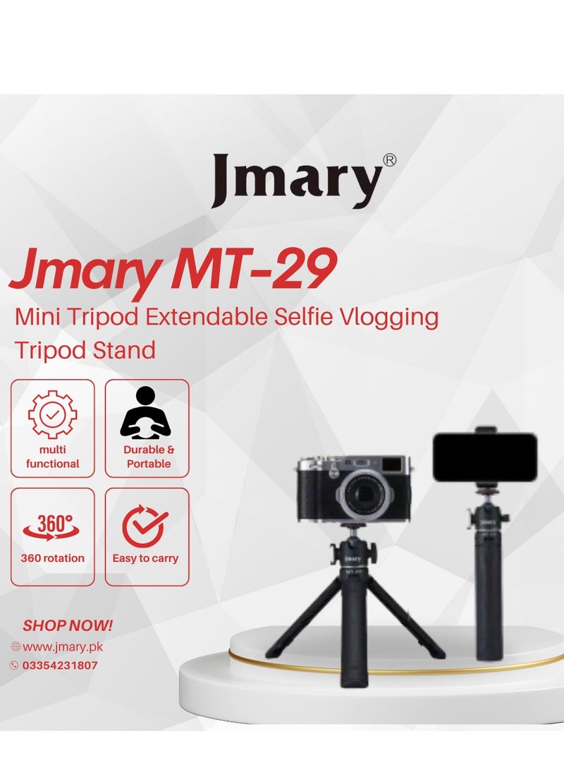 Jmary MT-29 Mini Tripod Extendable Selfie Vlogging Tripod Stand - Image 2