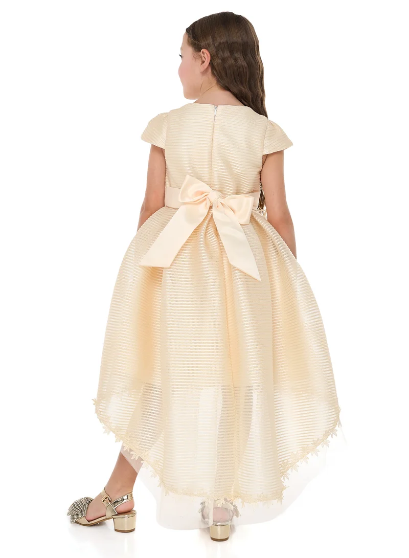 victor and jane Floral Appliqué Dress