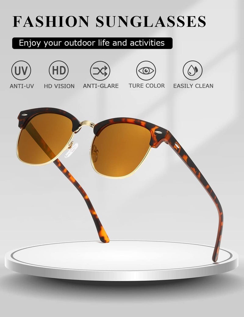 AEVOGUE Polarized Sunglasses For Women And Men Semi Rimless Frame Retro Sun Glasses AE0369 - Image 3