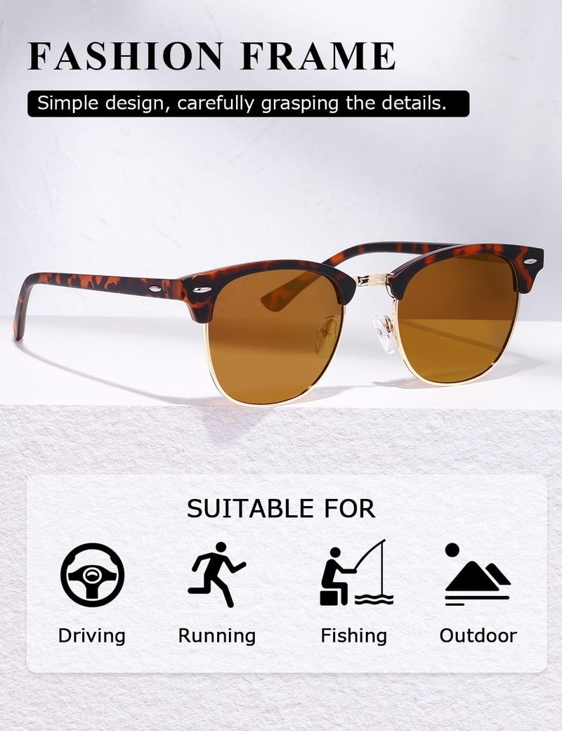 AEVOGUE Polarized Sunglasses For Women And Men Semi Rimless Frame Retro Sun Glasses AE0369 - Image 4