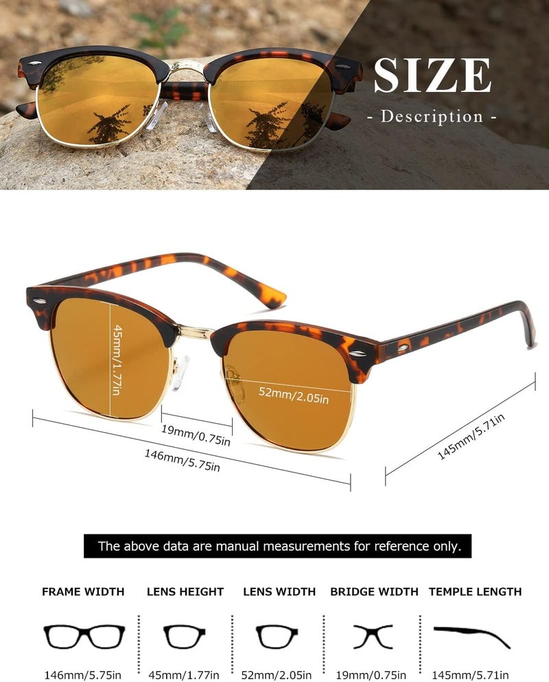 AEVOGUE Polarized Sunglasses For Women And Men Semi Rimless Frame Retro Sun Glasses AE0369 - Image 5