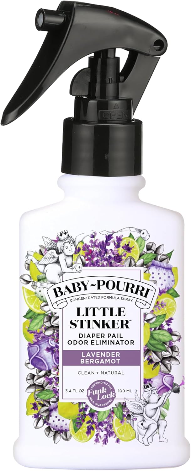 Poo-Pourri ببي بورّي ليتل ستينكر رذاذ معطر سلة الحفاضات 34 أونصة سائلة - لافندر، برغموت، يوكاليبتوس وفانيليا - Image 1