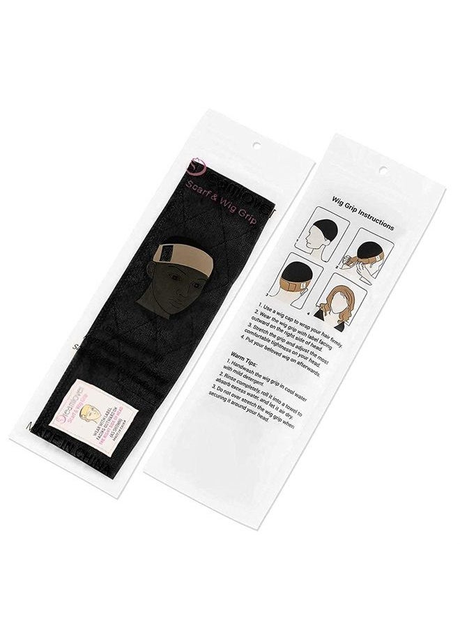 Dreamlover Wig Grip Band, Wig Bands for Keeping Wigs in Place, Wig Grip Headband, Black, female, 2 Pieces  - Image 2