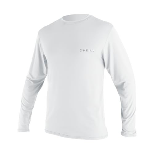 O'NEILL ONeill Mens Basic Skins Long Sleeve Sun Shirt UPF 30 Sun and Rash Protection for Surfing and All Outdoor Activities White Large - Image 1