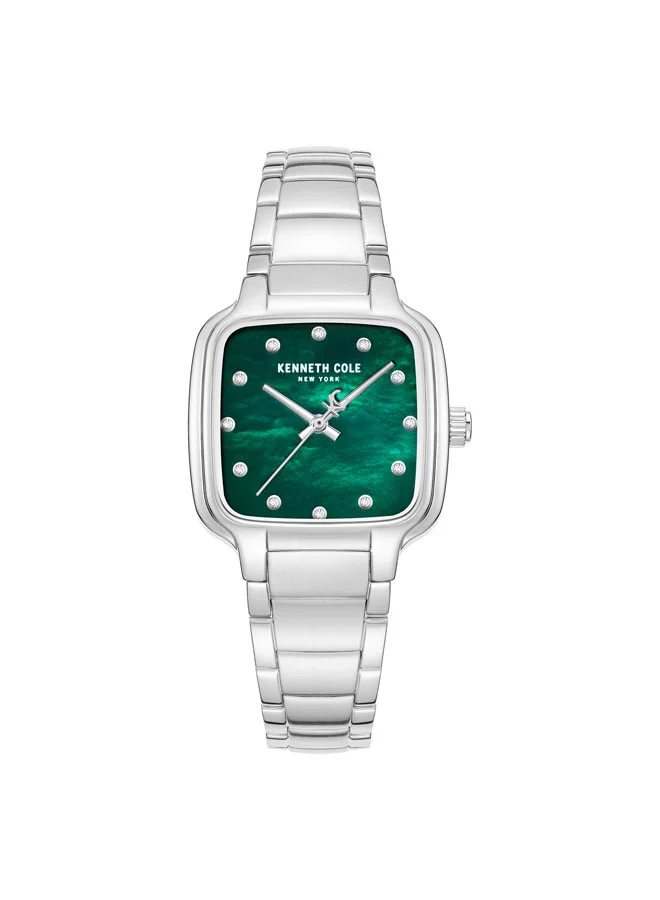 Kenneth Cole New York Broome Green Mother-of-pearl Dial Stainless Steel Bracelet Analog Watch for Women - 28mm