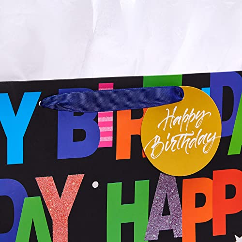Bobobag 2 Pack 16.5" Large Gift Bag with Tissue Paper for Happy Birthday (Balloons) - Image 5
