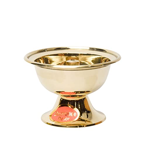 Bhimonee Decor | Pure Brass Pyalla Nanda Deep | Deepak | Diya for Pooja Purposes | 2.4 Inches | 170 gm | Traditional Brass Diya for Spiritual & Home Décor - Image 4