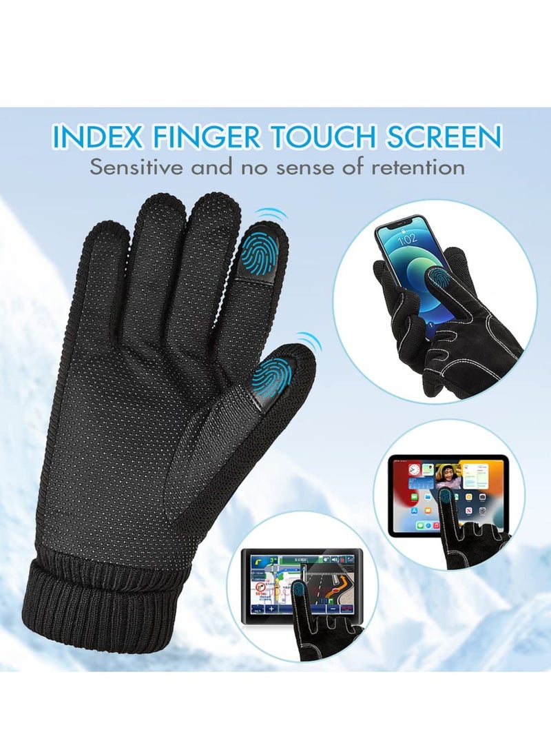 SOLARAE Winter Warm Gloves, Anti Slip Touchscreen Gloves Knit Elastic Cuff, Windproof Thermal Gloves, Cold Weather Water Resistant Cycling Outdoor Sports Gloves for Men Women - Image 5