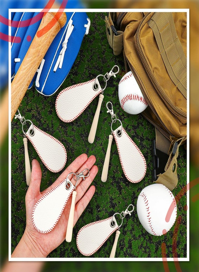 Ferreve 20 Set 20 Set Baseball Softball Keychain Bulk Baseball Party Favors Luggage Tags Travel Labels with Ring DIY Name ID Card Softball Birthday Party Favor for Sublimation Christmas Gifts - Image 4