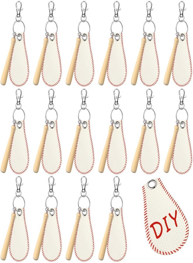 Ferreve 20 Set 20 Set Baseball Softball Keychain Bulk Baseball Party Favors Luggage Tags Travel Labels with Ring DIY Name ID Card Softball Birthday Party Favor for Sublimation Christmas Gifts - Image 1