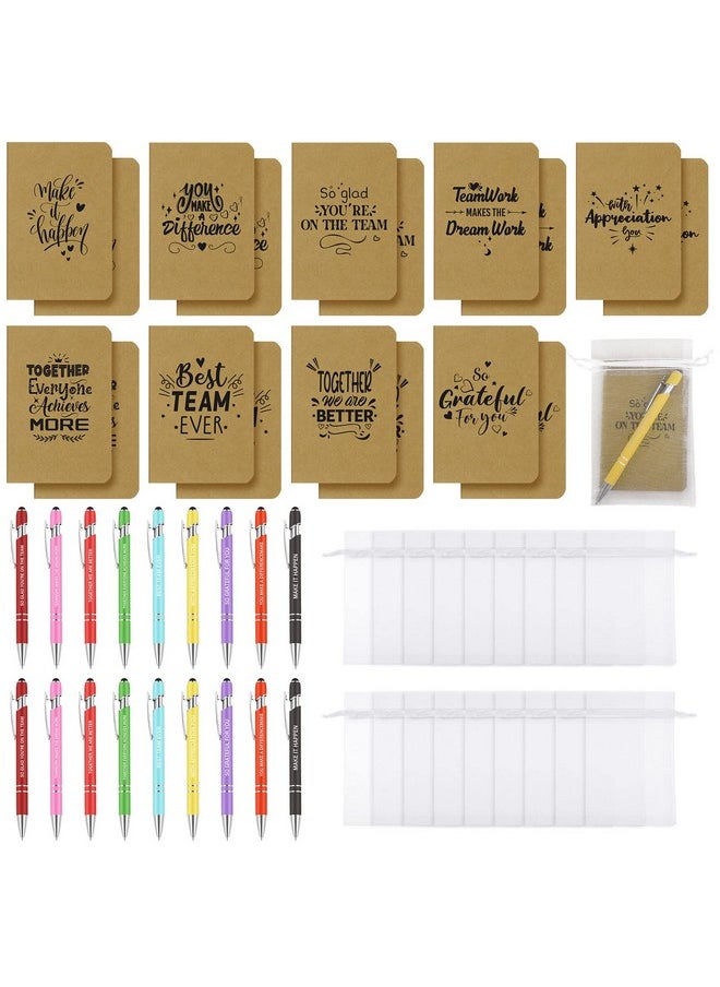 Teling - 18 Set Employee Appreciation Gifts 54 Employee Appreciation Mini Notepads Ballpoint Pens And Organza Bag Inspirational Gifts For Staff Coworkers Team Teachers Nurses Positive Office Supply Bulk - Image 1