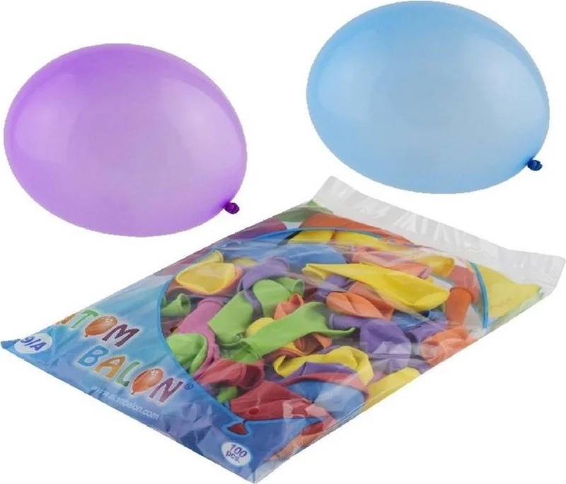Kalbi Ticaret 9A Balloon Mixed Color Balloon 100 Pcs Atomic Balloon
