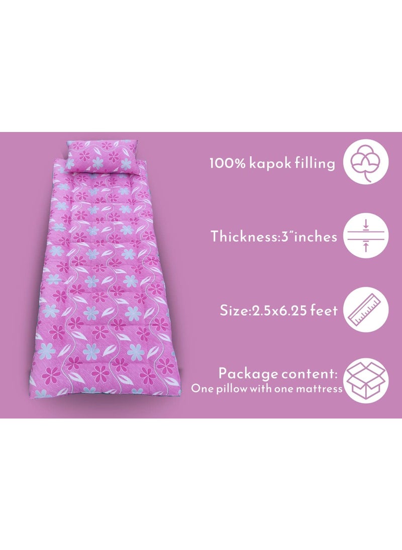 NIVEDHA MATTRESS NIVEDHA MATTRESS Ilavam PanjuKapokSilk Cotton Soft Sleeping Foldable Hostel Bed Mattress 625 x 25 feet x 3 inches with 1 Pillow  - Image 3