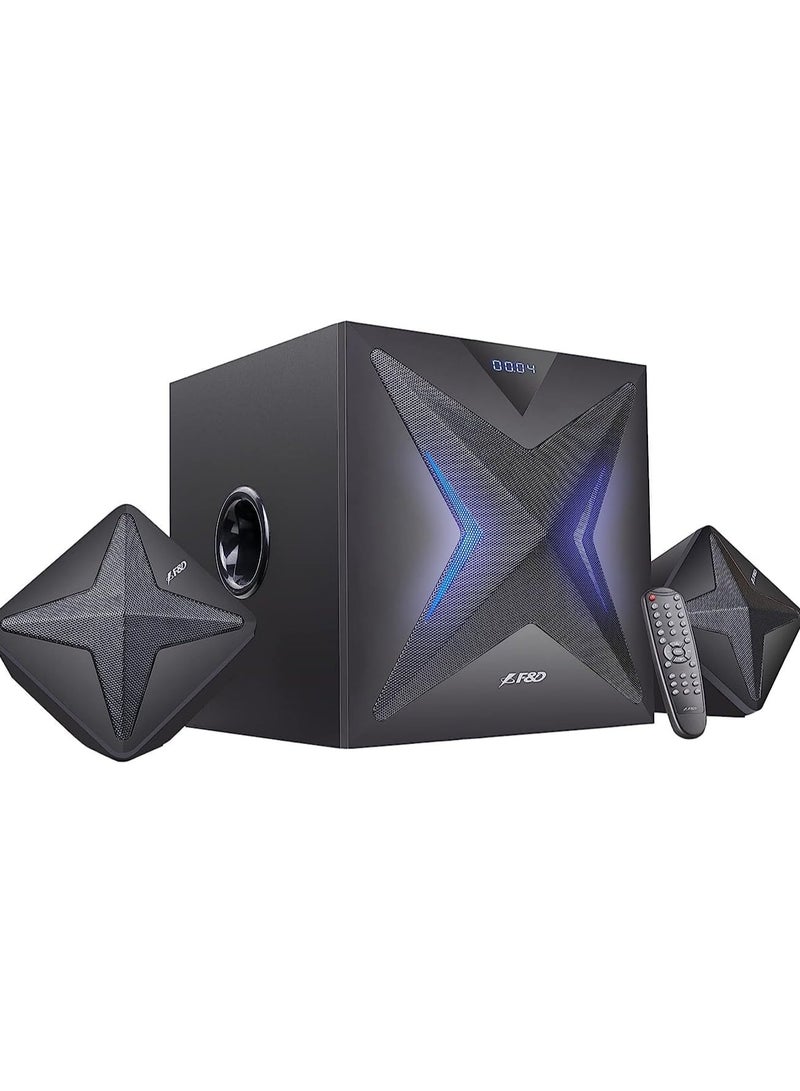 F550X 56W 2.1 Channel Bluetooth Multimedia Speakers with Subwoofer Satellite Speaker, Multicolor LED Display, Remote, USB, SD Card, NFC - Image 3