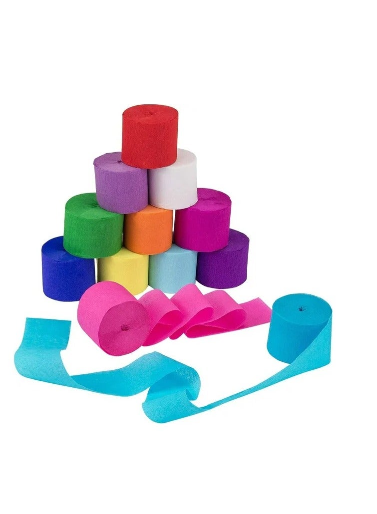 Terabyte Crepe Paper Streamer Rolls Hanging Party Decoration Total 10 Rolls Theme Party Streamer for Wedding Bridal Baby Shower Birthday DIY Art Project Supplies (Rainbow colour) - Image 5