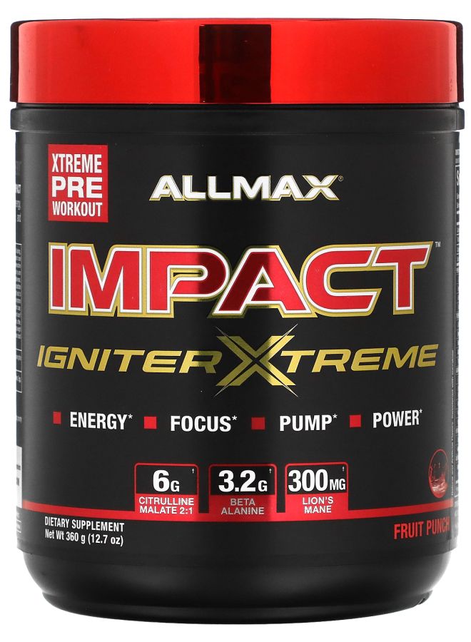 Allmax IMPACT™ IGNITER XTREME PreWorkout Fruit Punch 12.7 oz (360 g)