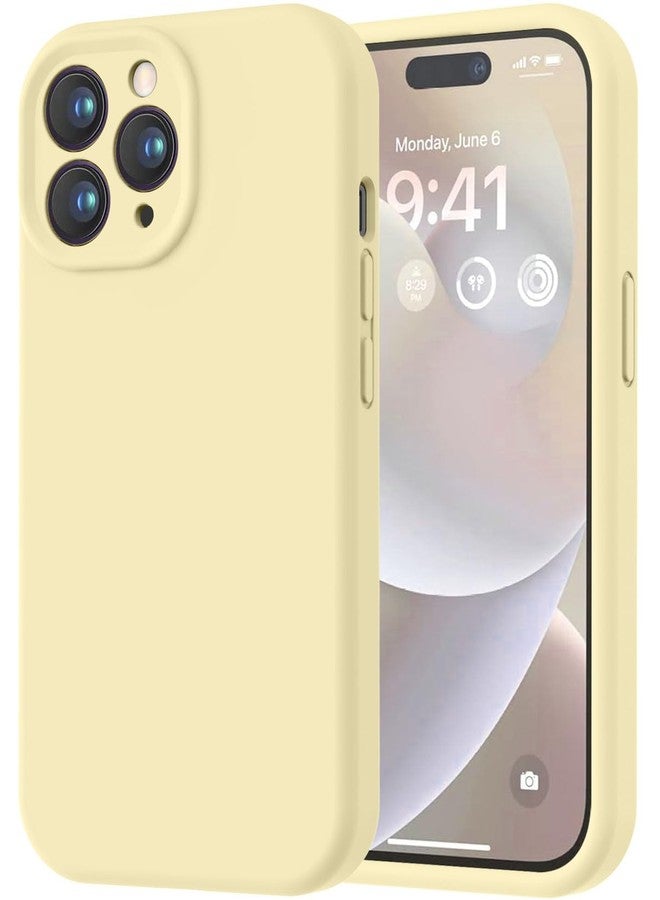 LOVE 3000 جراب LOVE 3000 مصمم خصيصًا لهاتف iPhone 14 Pro Max، مصنوع من السيليكون الفاخر مع بطانة ناعمة من الألياف الدقيقة المقاومة للخدش، جراب واقٍ مقاوم للصدمات مناسب للرجال والنساء والفتيات، مقاس 6.7 بوصة، لون أصفر كريمي - Image 1